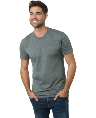 Bayside Apparel 9570 Unisex 4.2 oz., Triblend T-Sh in Tri athletic gry front view