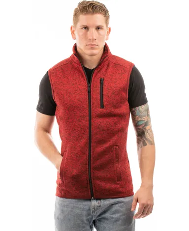 Burnside Clothing 3910 Men's Sweater Knit Vest in Heather red front view
