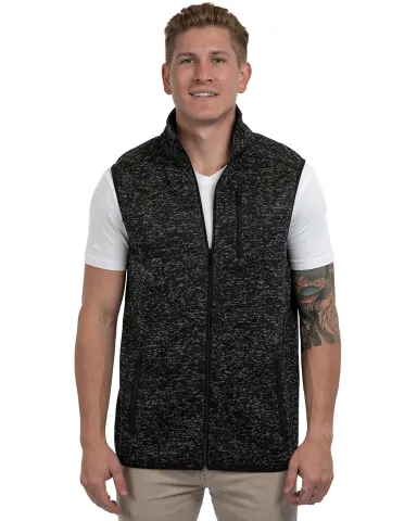 Burnside Clothing 3910 Men's Sweater Knit Vest in Heather black front view