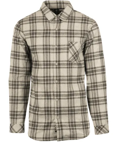 Burnside Clothing 8212 Woven Plaid Flannel With Bi in Grey/ steel front view