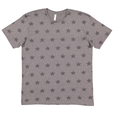 Code V 3929 Mens' Five Star T-Shirt in Gran hthr star front view