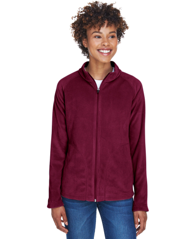 Team 365 TT90W Ladies' Campus Microfleece Jacket in Sport maroon front view