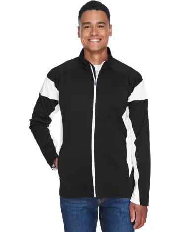 Core 365 TT34 Men's Elite Performance Full-zip BLACK/ WHITE front view