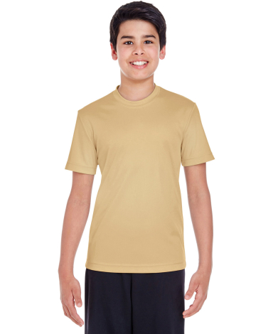 Team 365 TT11Y Youth Zone Performance T-Shirt in Sport vegas gold front view