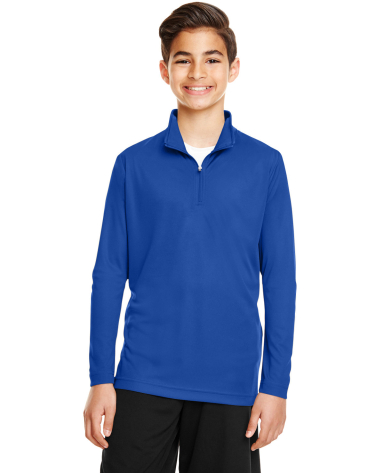 Team 365 TT31Y Youth Zone Performance Quarter-Zip in Sport royal front view