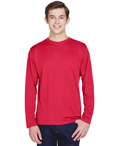 Core 365 TT11L Men's Zone Performance Long-Sleeve  SPORT RED front view