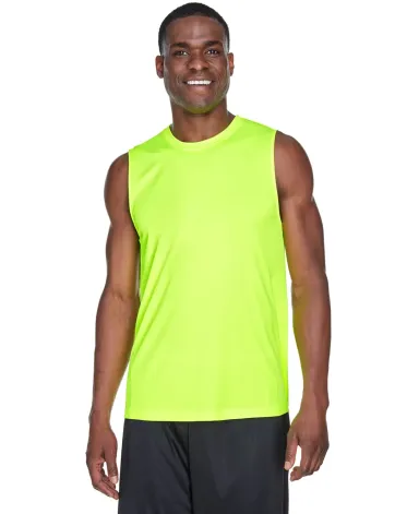 Core 365 TT11M Men's Zone Performance Muscle T-Shi SAFETY YELLOW front view
