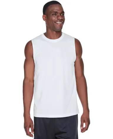 Core 365 TT11M Men's Zone Performance Muscle T-Shi WHITE front view