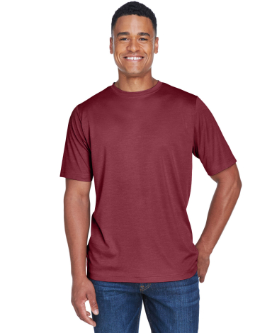 Team 365 TT11H Men's Sonic Heather Performance T-S in Sp maroon hthr front view