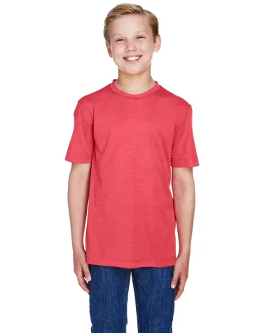 Core 365 TT11HY Youth Sonic Heather Performance T- SP RED HEATHER front view