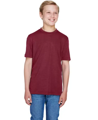 Core 365 TT11HY Youth Sonic Heather Performance T- SP MAROON HTHR front view