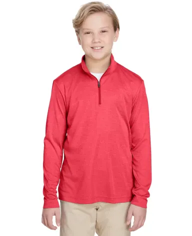 Core 365 TT31HY Youth Zone Sonic Heather Performan SP RED HEATHER front view