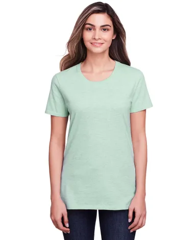 Fruit of the Loom IC47WR Ladies' ICONIC™ T-Shirt MINT TO BE HTHR front view