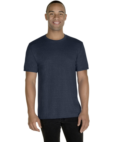 Jerzees 88M Adult Snow Heather T-Shirt in Navy snow heathr front view