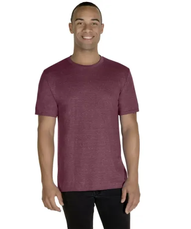 Jerzees 88M Adult Snow Heather T-Shirt MAROON SNOW HTH front view