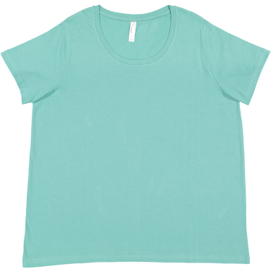 LA T 3816 Ladies' Curvy Fine Jersey T-Shirt in Saltwater front view