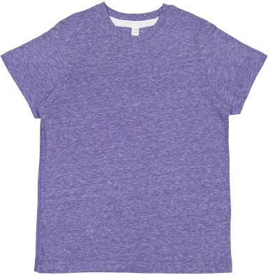 LA T 6191 Youth Harborside Melange Jersey T-Shirt in Purple melange front view