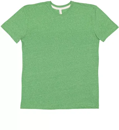 LA T 6991 Men's Harborside Melange Jersey T-Shirt GREEN MELANGE front view