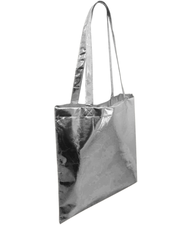 Liberty Bags FT003M Easy Print Metallic Tote Bag in Silver front view