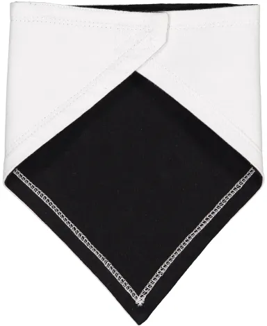 Rabbit Skins 1012 Infant Premium Jersey Bandana Bi in White/ black front view