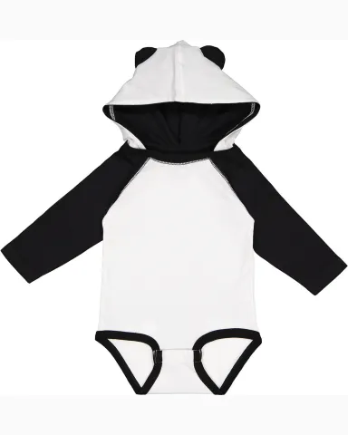 Rabbit Skins 4418 Infant Long Sleeve Fine Jersey B in White/ black front view