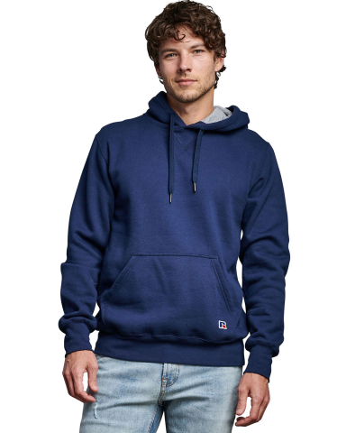 Russell Athletic 82ONSM Unisex Cotton Classic Hood in Navy front view