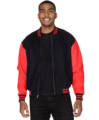 Threadfast Apparel 364J Unisex Legend Jacket in Black/ red front view