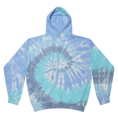 Tie-Dye CD877 Adult 8.5 oz. d Pullover Hood in Lagoon front view