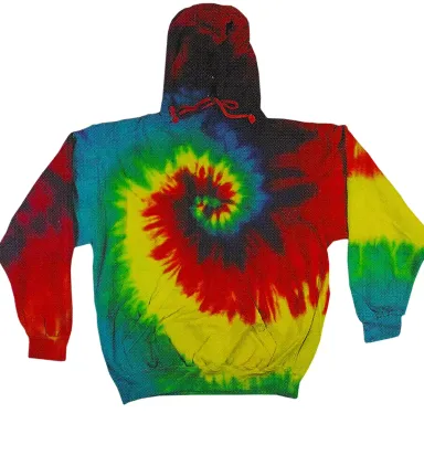 Tie-Dye CD877Y Youth 8.5 oz. d Pullover Hooded Swe REACTIVE RAINBOW front view