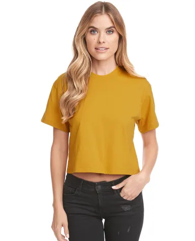 Next Level Apparel 1580 Ladies' Ideal Crop T-Shirt in Antique gold front view