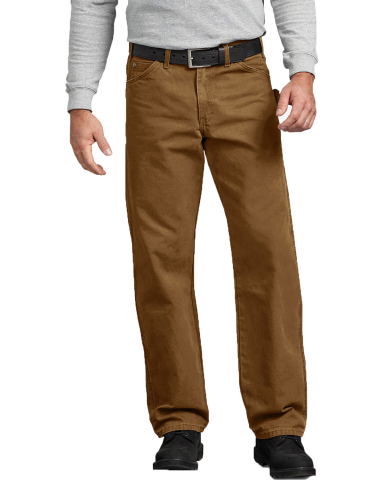 Dickies DU336R Men's Relaxed Fit Straight-Leg Carp in Brown duck _34 front view