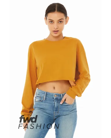Bella + Canvas 6501 FWD Fashion Ladies' Cropped Lo in Mustard front view