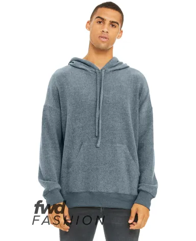 Bella + Canvas 3329 FWD Fashion Unisex Sueded Flee in Heather slate front view