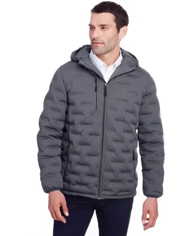 North End NE708 Men's Loft Puffer Jacket CARBON/ BLACK front view