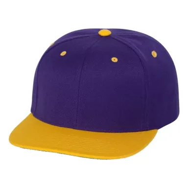 Yupoong-Flex Fit 6089M Adult 6-Panel Structured Fl PURPLE/ GOLD front view