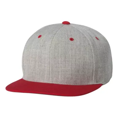 Yupoong-Flex Fit 6089M Adult 6-Panel Structured Fl HEATHER/ RED front view