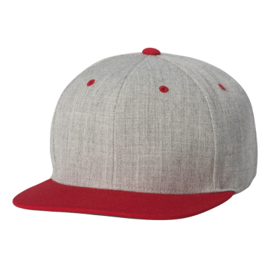 Yupoong-Flex Fit 6089M Adult 6-Panel Structured Fl HEATHER/ RED front view