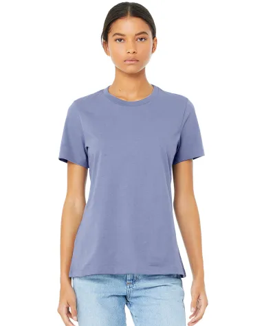 Bella + Canvas 6400 Ladies' Relaxed Jersey Short-S in Lavender blue front view