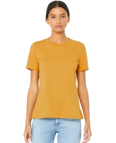 Bella + Canvas 6400 Ladies' Relaxed Jersey Short-S in Mustard front view