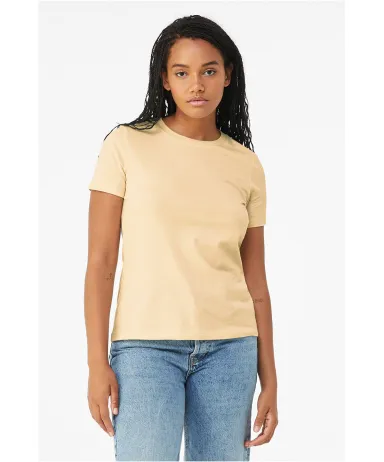 Bella + Canvas 6400 Ladies' Relaxed Heather CVC Sh in Hthr soft cream front view