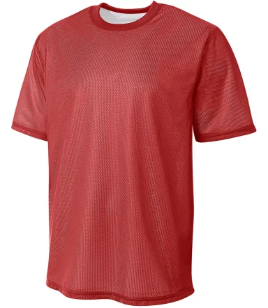 A4 Apparel NB3172 Youth Match Reversible Jersey in Scarlet/ white front view