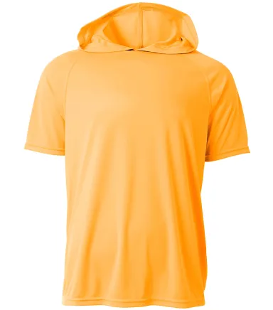 A4 Apparel N3408 Men's Cooling Performance Hooded  in Safety orange front view