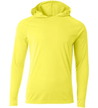 A4 Apparel N3409 Men's Cooling Performance Long-Sl in Safety yellow front view