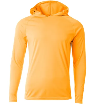 A4 Apparel N3409 Men's Cooling Performance Long-Sl in Safety orange front view