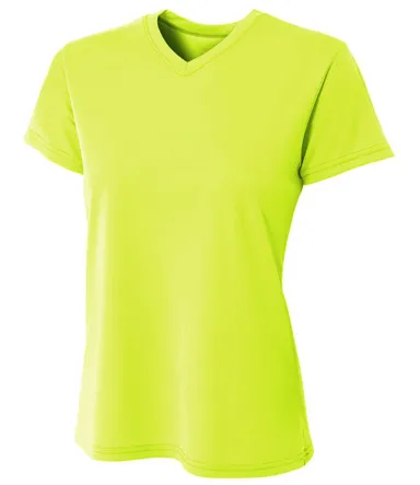 A4 Apparel NW3402 Ladies' Sprint Performance V-Nec in Lime front view
