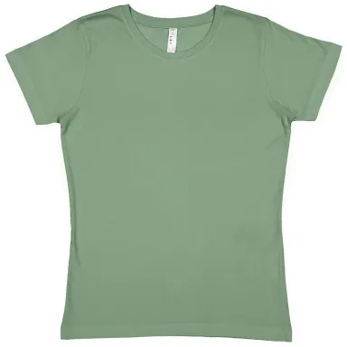 LA T 3516 Ladies' Fine Jersey T-Shirt SAGE front view