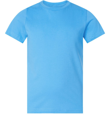 LA T 6101 Youth Fine Jersey T-Shirt in Aqua front view