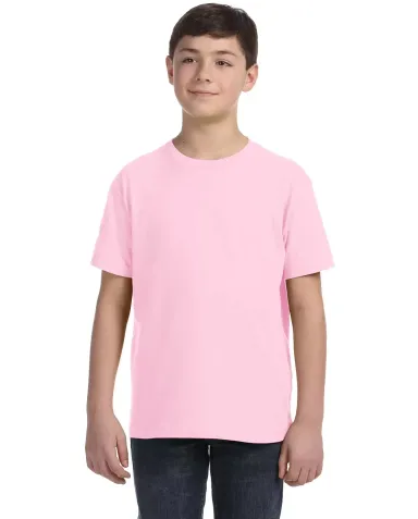 LA T 6101 Youth Fine Jersey T-Shirt PINK front view