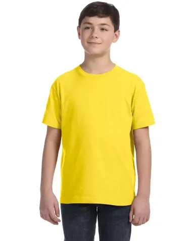 LA T 6101 Youth Fine Jersey T-Shirt YELLOW front view