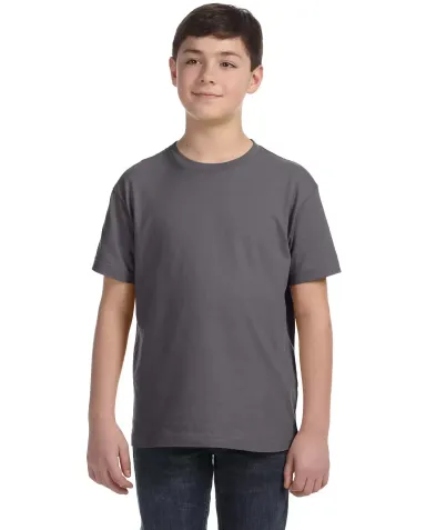 LA T 6101 Youth Fine Jersey T-Shirt CHARCOAL front view